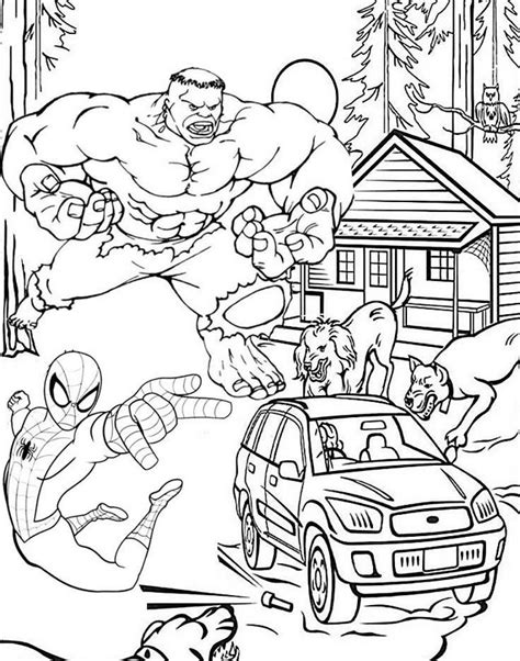 hulk  spiderman avengers coloring pages  fans