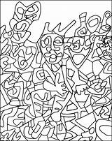 Dubuffet Maternelle Coloriages Assis Keith Haring Vasarely Anti Adultes Adulte 1012 Colorier Autoportrait Drawings Printmania sketch template