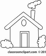 House Outline Clipart Chimney Smoke Draw Clip Cliparts Fireplace Graphics Transparent Library Classroomclipart sketch template