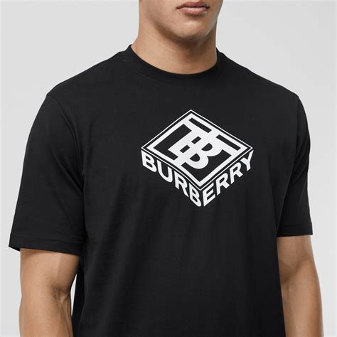 logo graphic cotton t shirt in black men burberry united kingdom