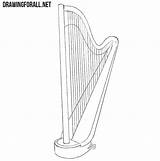 Harp Zither Draw Drawing Paintingvalley Step sketch template