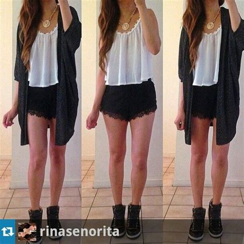 lace shorts loose top cardigan and high top shoes ootd