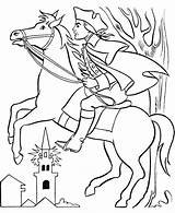 Revere Paul Coloring Pages Bunyan Drawing Horse Concord Lexington History Punisher Kids Sketch Ride Clipart American Book Printable Color Line sketch template