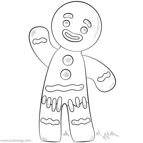gingerbread man coloring pages waving hand xcoloringscom