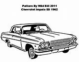 Impala Chevrolet Chevy 1962 Coloring Ss Car Pages Lowrider Silhouette Drawings Cars Scroll Saw Template Classic Scrollsawvillage Line sketch template