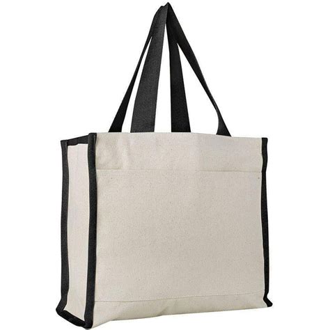 wholesale canvas tote bags  front pocket  full gusset bagzdepot