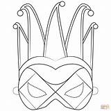 Mask Coloring Harlequin Pages Printable Masquerade Masks Drawing Mardi Gras Paper Supercoloring Categories sketch template