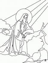 Coloring Jesus Pages Easter Religious Ascension Print sketch template