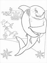 Shark Tale Coloring Pages Printable Color sketch template