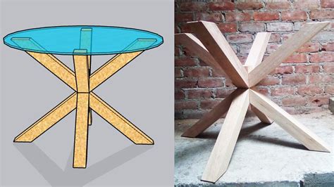 como hacer una mesa  base de madera  plataforma de vidrio youtube