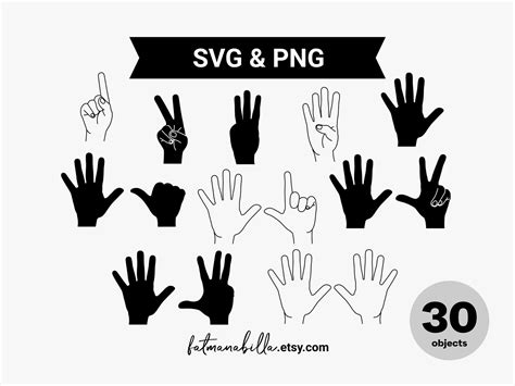 Finger Count Svg Hand Sign Number 1 2 3 4 5 6 7 8 9 10 One Two Etsy