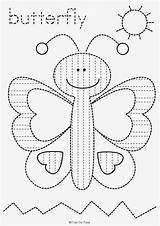 Butterfly Worksheets Tracing Old Worksheet Trace Drawing Lines Two Kids Pre Line Color Preschool Year Freebie Writing Topics Years Fun sketch template