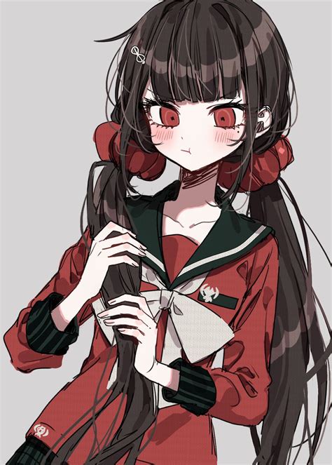 safebooru 1girl 3j dangan bangs black sailor collar blunt bangs blush