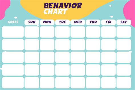 printable behavior chart template  calendar printable