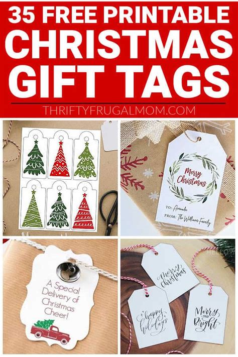 colorful christmas tree printable gift tags instant