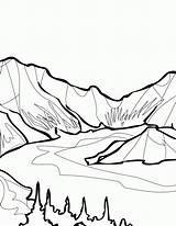 Coloring Mountain Pages Glacier Lake Drawing Clipart National Park Valley Crater Yosemite Colouring Printable Clip Drawings Print Iceberg Clipartmag Studies sketch template