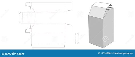 unique box die cut template stock vector illustration  container