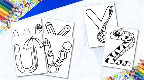 fun alphabet coloring page bundle simple mom project store