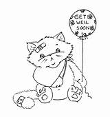 Well Coloring Soon Pages Printable Better Cats Card Color Kids Cat Cards Stamps Digi Coloring4free Sliekje Clipart Print Template Cute sketch template
