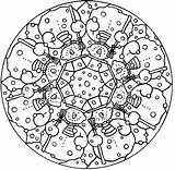 Mandala Winter Coloring Pages Mandalas Printable Kids Adults Color Print Snowflake Coloriage Easy Hiver Snowman Sheets Drawing Simple Christmas Colouring sketch template