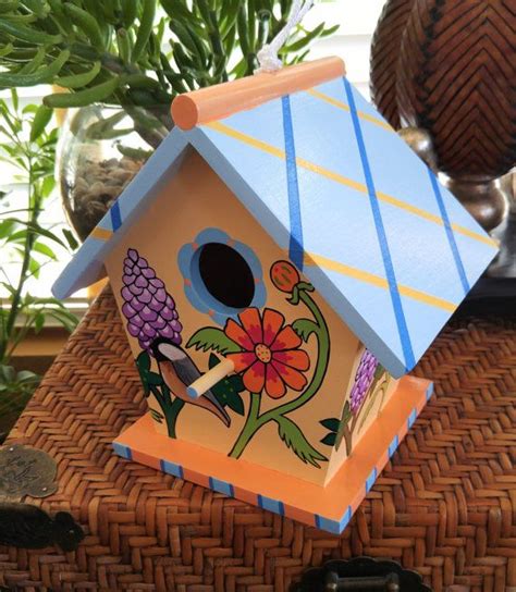 summer chickadee bird house  gardenbyleslie  etsy bird house decorative bird houses hand