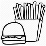 Fries Burger French Drawing Hamburger Icon Snack Paintingvalley Drawings Frie Food sketch template