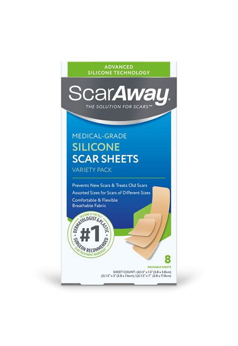 scaraway silicone scar sheets variety pack  ct