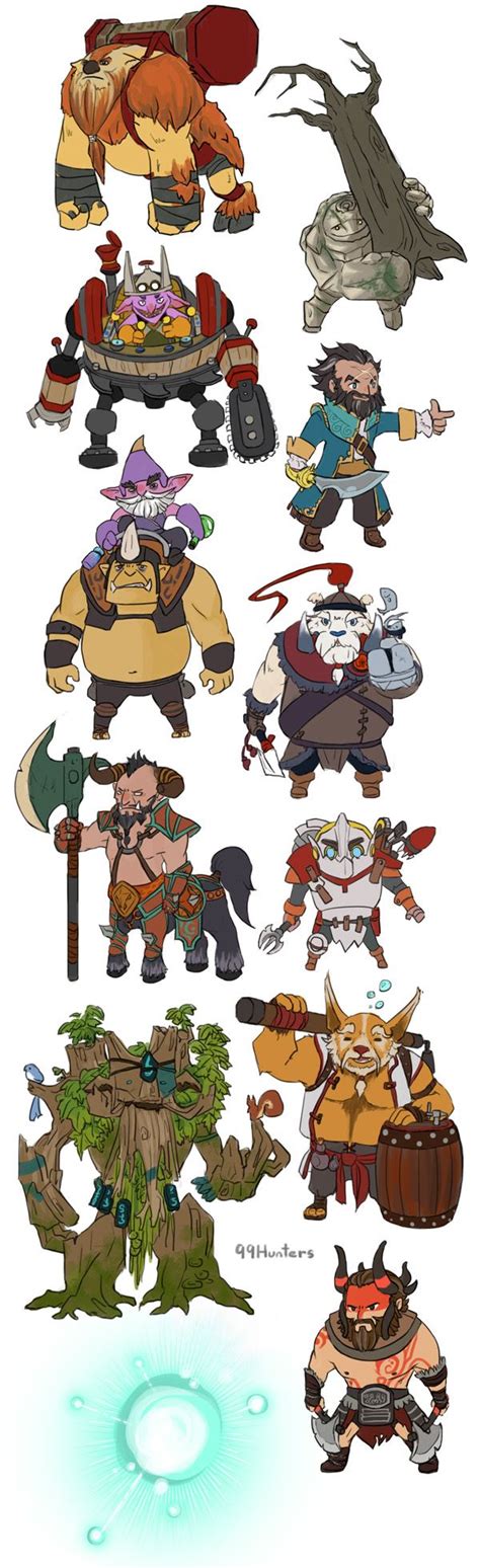 dota 2 mini radiant str heroes by spidercandy
