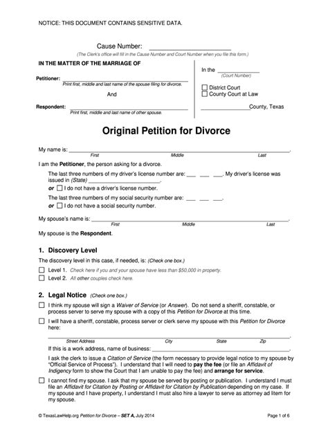 petition  divorce set   form fill   sign printable