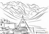 Montagne Everest Mount Colorier Hobbit Valentin sketch template