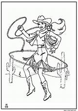 Coloring Cowgirl Pages Cowboy Library sketch template