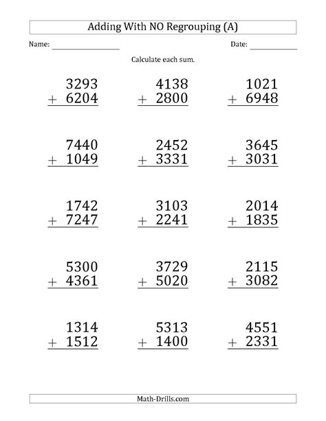 digit addition  regrouping worksheets