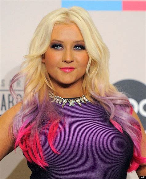 christina aguilera shows off her ample curves at the american music