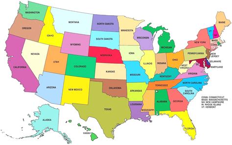 printable labeled map  usa images   finder