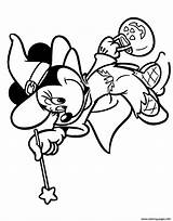 Mouse Halloween Coloring Witch Minnie Disney Pages Printable Color Print Disneyclips sketch template
