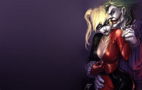 Wallpaper Girl Fantasy Batman Hug Joker Comics