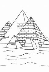 Pyramid Giza Pyramids Coloringsky Sketchite sketch template