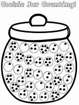 Jar Coloring Cookie Counting Pages Printable Sheet Educational Recommended sketch template