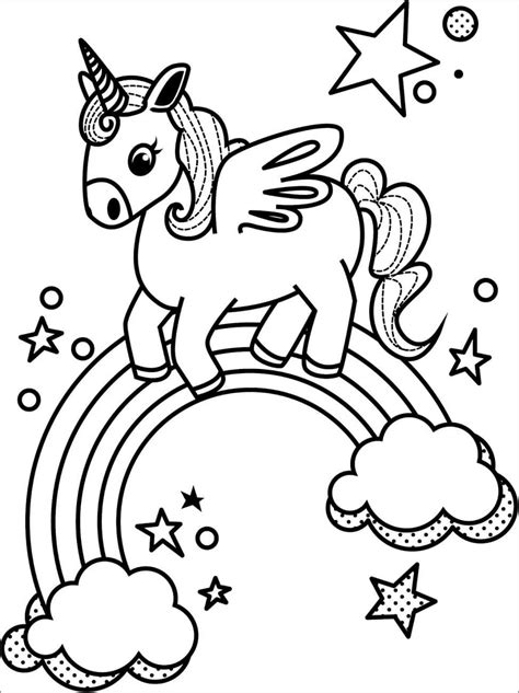 unicorn  rainbow coloring page coloringbay