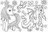 Unicorn Fighting sketch template