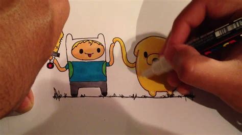 Drawing Super Cute Finn And Jake Adventure Time Youtube