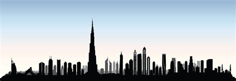 city dubai skyline uae cityscape united arab emirates urban view  vector art  vecteezy