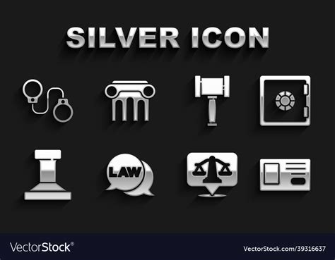 Set Law Safe Identification Badge Scales Vector Image
