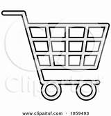 Shopping Cart Coloring Basket Icon Grocery Vector Print Illustration Royalty Printable Any Clip Poster Pages Clipart Template Clipartof sketch template