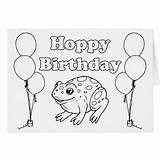 Birthday Card Coloring Frog Hoppy Cards Book sketch template