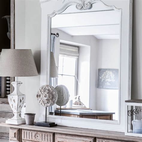 miroir trumeau blanc en bois romance miroirs interiors