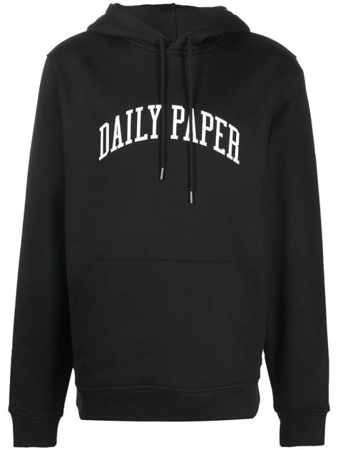 daily paper logo print drawstring hoodie farfetch