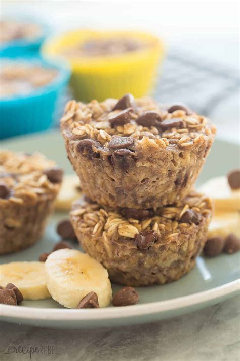 banana chocolate chip baked oatmeal cups recipe video