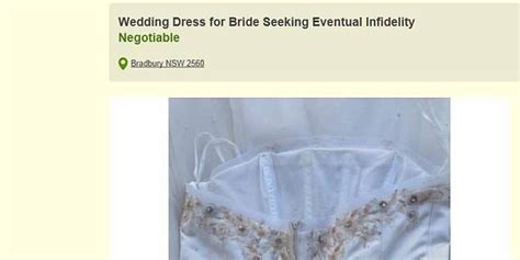 Man Sells Cheating Wife S Wedding Dress On Gumtree After