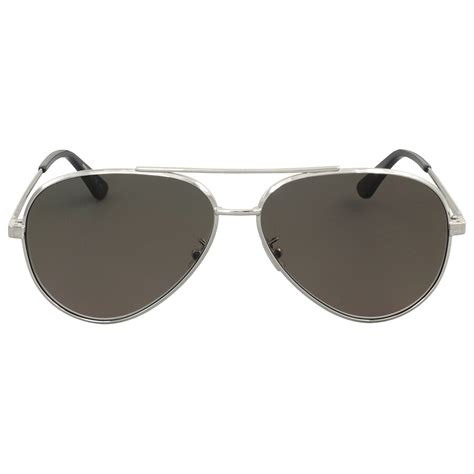 Saint Laurent Silver Metal Aviator Sunglasses Classic 11